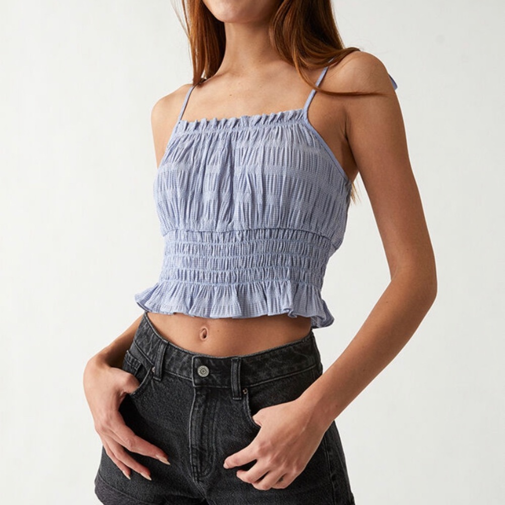 PACSUN gingham style top 💙 ** NEVER BEEN WORN**